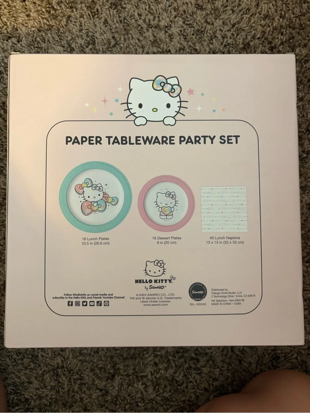 Hello Kitty Paper Tableware Party Set